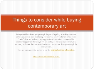 Things to consider while buying contemporary art