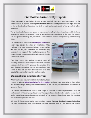 Get Boilers Installed By Experts