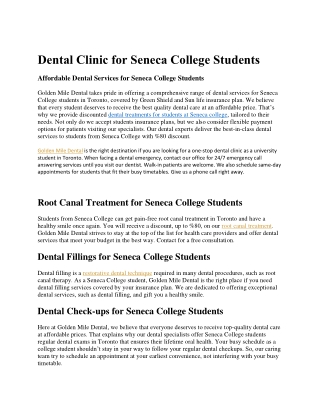 Dental Clinic for Seneca College Students.docx