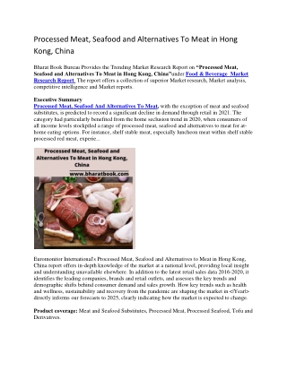 Processed Meat, Seafood and Alternatives To Meat in Hong Kong, China-converted