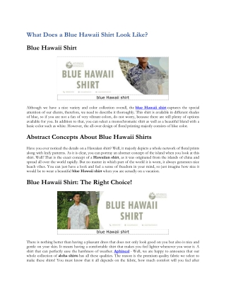 What Does a Blue Hawaii Shirt Look Like?