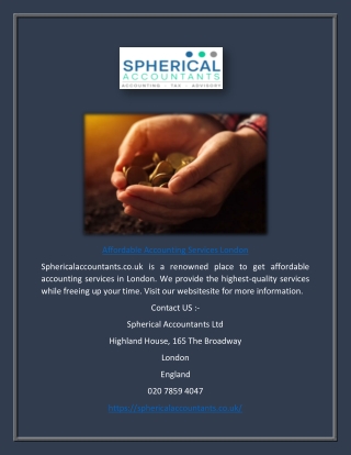 Affordable Accounting Services London | Sphericalaccountants.co.uk
