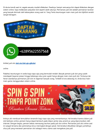 Situs Slot Online Tanpa Potongan Via Danamon