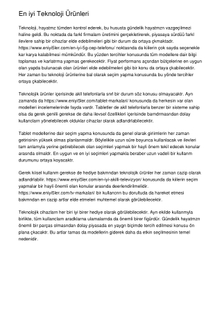 En iyi Teknoloji Ürünleri