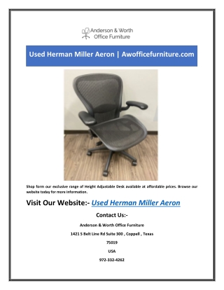 Used Herman Miller Aeron | Awofficefurniture.com