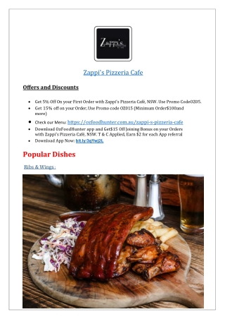 $5 Off - Zappi's Pizzeria Cafe Restaurant Epping Menu,NSW