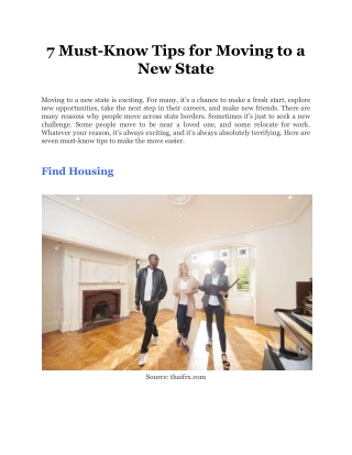 7 Must-Know Tips for Moving to a New State