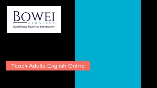 Teach Adults English Online - Bowei Strategy