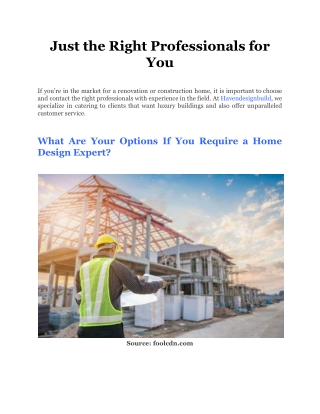 Just the Right Professionals for You