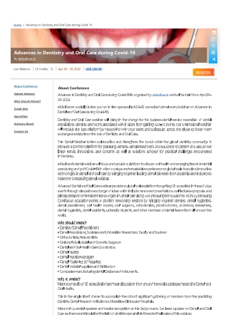 Advances in Dentistry and Oral Care during Covid-19