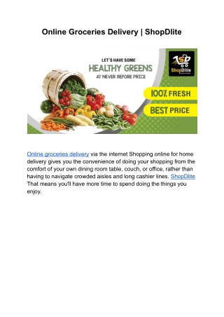 Online Groceries Delivery | ShopDlite
