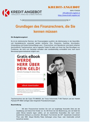 Finanzierungsrechner - Kredit-Angebot.at