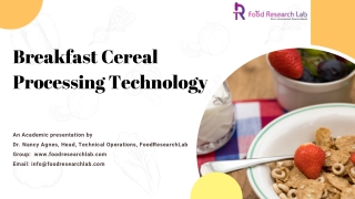 breakfast cerals processing technology