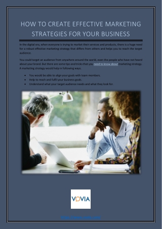 How to Create Effective Marketing Strategies for Your Business