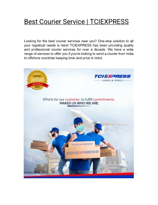Best Courier Service | TCIEXPRESS