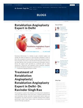 Rotablation Angioplasty Expert in Delhi- Dr. Ravinder Singh Rao