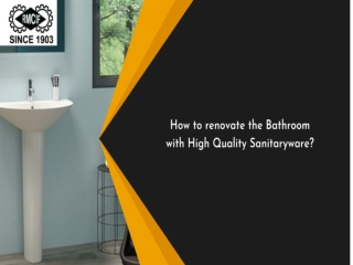 How to renovate the Bathroom with High Quality Sanitaryware