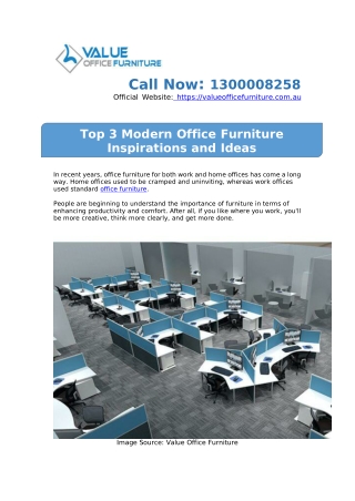 Top 3 Modern Office Furniture Inspirations and Ideas