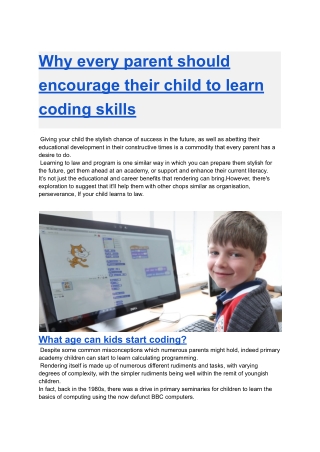 Why every parent should encourage their child to learn coding skills
