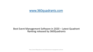 Best Event Management Software in 2020 – Latest Quadrant Ranking released by 360Quadrants