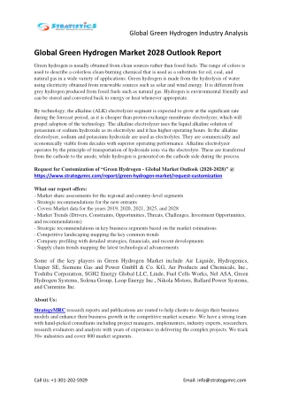 Global Green Hydrogen Market Overview Analysis and Growth