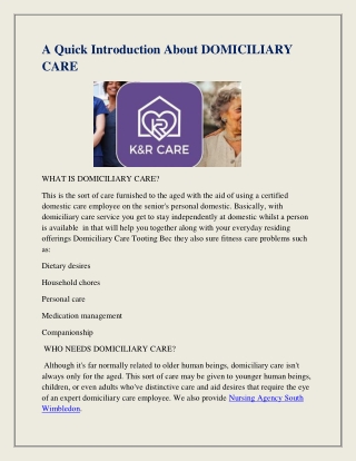 Best Elderly Care in South Wimbledon.