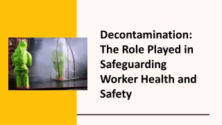The Role Played in Safeguarding Worker Health and Safety