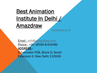 Best animation institute in Delhi| Amazdraw Animation Studio