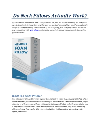 Do Neck Pillows Actually Work?