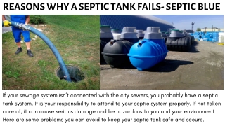 REASONS WHY A SEPTIC TANK FAILS- SEPTIC BLUE