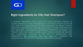Right Ingredients for Oily Hair Shampoo