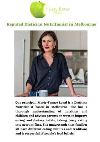 Reputed Dietician Nutritionist in Melbourne