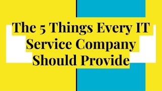The 5 Things Every IT Service Company Should Provide