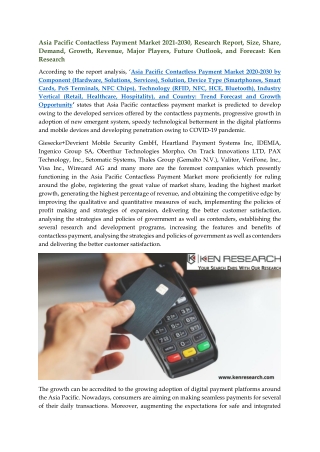 Asia Pacific Contactless Payment Market Research Report: Ken Research