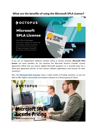 Benefits of using the Microsoft SPLA License