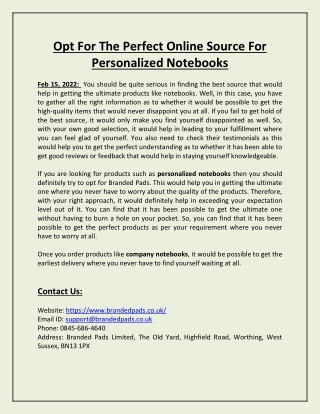 Opt For The Perfect Online Source For Personalized Notebooks