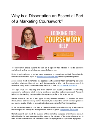 Why is a Dissertation an Essential Part of a Marketing Coursework
