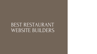 Best Restaurant Website Builders - PPT