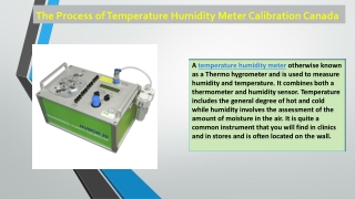 The Process of Temperature Humidity Meter Calibration Canada