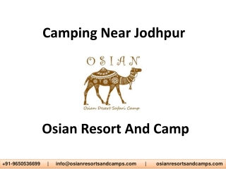 Explore to best camping activities in Jodhpur - Osian Resorts