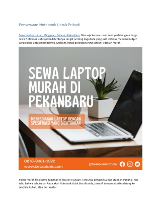 Sewa Laptop Murah Di Pekanbaru, WA 0878 9381 1922