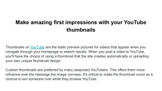 Make amazing first impressions with your YouTube thumbnails
