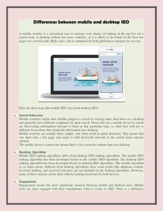 Differences between mobile and desktop SEO