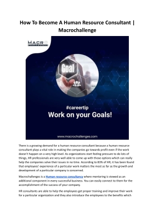 How To Become A Human Resource Consultant _ Macrochallenge