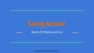 Saving Account | Bank of Maharashtra
