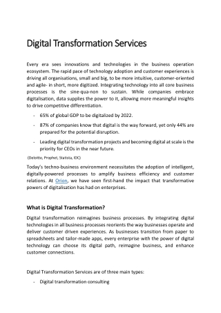 Digital Transformation Services