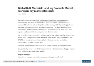 Bulk Material Handling Products & Technologies Market Share 2024