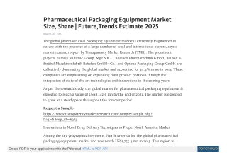 Pharmaceutical Packaging Equipment Market Size, Share | Future,Trends Estimate 2