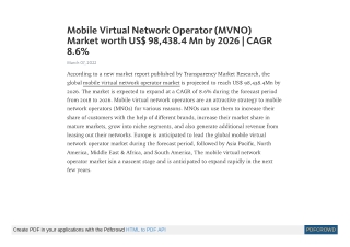 Mobile Virtual Network Operator (MVNO) Market worth US$ 98,438.4 Mn by 2026 | CA