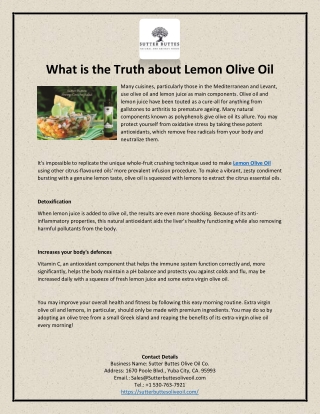 What is the Truth about Lemon Olive Oil